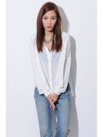 【OU】シフォンギャザーシャツ/WHITE