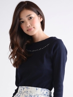 オフショルビジュープルオーバー/ネイビー