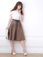 サイド釦スカート/モカ
