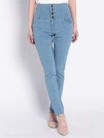 サックスバックレースアップスキニー/サックス