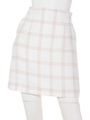 スカラップポケ口チェック柄スカート/ブルー
