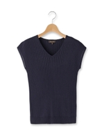 ワイドリブノースリーブニット/ネイビー(093)
