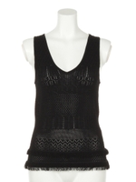 編地mixトップス/ブラック