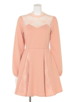 【Auntie Rosa】レース切替ボンディングワンピース/PNK