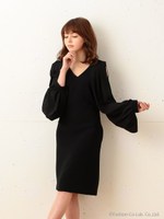 オープンショルダードレス/ブラック