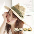 グログランリボン手編みペーパー中折れハット