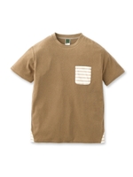 パイルポケットボーダーTシャツ/ブラウン系(040)