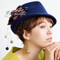 ボールパールビーズチェーンピアス