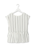 異素材ペプラムプルオーバー/ブラック(319)