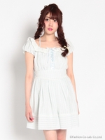 織ストライプワンピース/ブルー