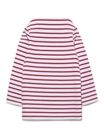 折り返しネックボーダーＴシャツ/RED