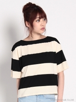 太ボーダープルオーバー/White