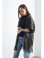 【AZUL by moussy】リリーヤーンモモンガ7分カーデ/O/WHT