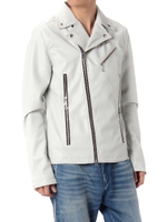 【AZUL by moussy】合皮タブルライダース/WHT