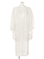 サイドスリットロングカーデ/ホワイト