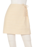 スピンドルツイード台形スカート/サックス