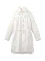 チュニック風コットンロングシャツ/ホワイト(001)