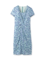 ドレープタック総柄ワンピース/マスタード(133)