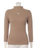 ネックレス付ハイネックニット/モカ