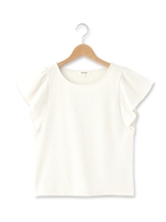 フリルスリーブクルーネックカットソー/ライトベージュ(351)