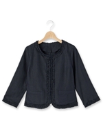 フリルトリムノーカラージャケット/オフホワイト(003)