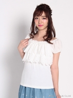 プリーツフリルブラウス/コン