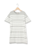 ボーダーチュニックニットプルオーバー/ホワイト(301)