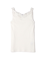 レース×フライスタンクトップ/ホワイト(031)