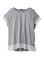 [S]異素材ドッキングプルオーバー/ホワイト(002)