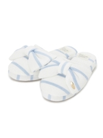 narue(ナルエー) 涼感パイルボーダー スリッパ/ライトグレー(111)