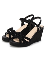 スエードタッセルジュートサンダル/ブラック(019)