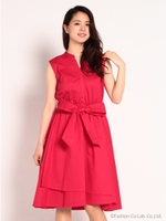 タイプライターノースリーブワンピ/ベージュ