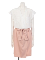 ブラウスドッキングワンピース/ピンク