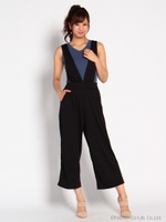 ワイドパンツオーバーオール/グレー