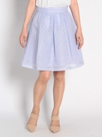 MIX柄ギャザーSK　2/ラベンダー