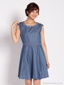 Summerピュアバックボタンワンピース/ブルー