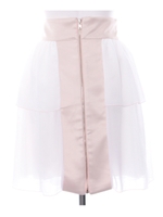 シフォンFRONTジップスカート/オフホワイト