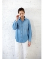 【AZUL by moussy】デニムネオバ釦長袖シャツ/L/BLU