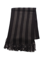 【AZUL by moussy】ビッグストライプフリンジマフラー/BLK