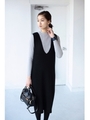 【AZUL by moussy】ミラノリブノースリニットワンピース/T.GRY