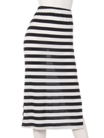 【anap mimpi】スリット入りボーダーロングスカート/WH