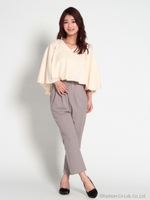 ケープ付コンビネゾン/ベージュ