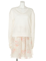 ジュエルフラワーブーケセットアップワンピース/イエロー