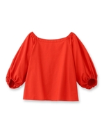 ボリュームオフショルダーブラウス/レッド(062)