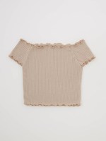 リブオフショルダートップ/NAVY