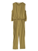 天竺後ろ開きオールインワン/グレー(020)