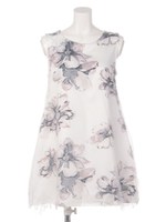 【chille anap】花柄チュール重ねワンピース/WH