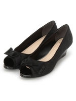 オープントゥリボンパンプス/ブラック(419)