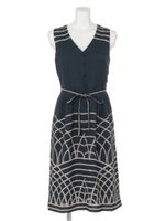 オリジナルシャンブルボーンワンピース/ネイビー