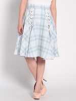 チェック柄スピンドルフレアーSK/ピンク